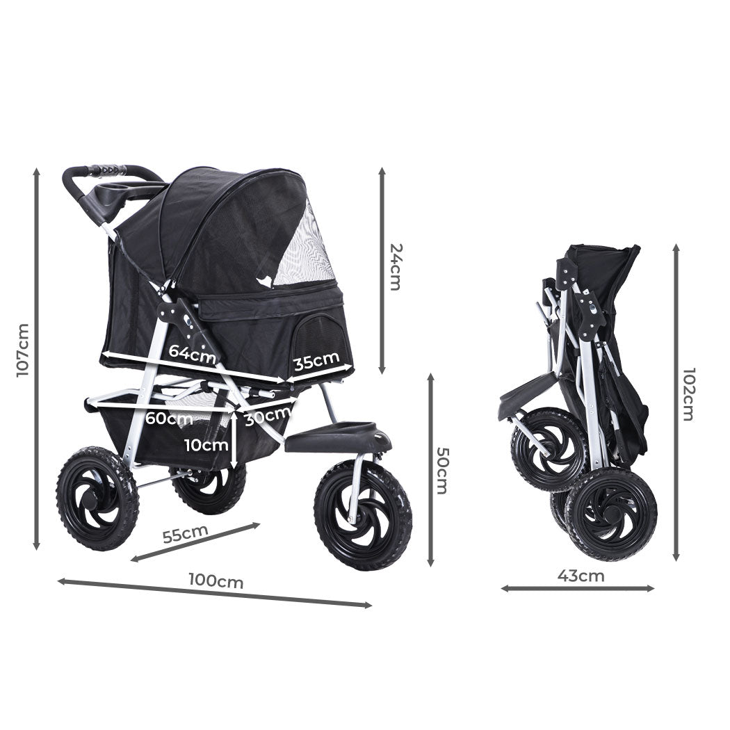 PaWz Pet Stroller Pram Dog Carrier Trailer-1942352821676544002