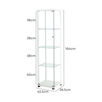 Stacked Display Cabinet Tempered Glass White