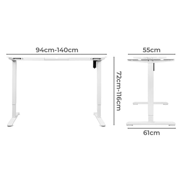 Levede Motorised Standing Desk Frame White Single Motor