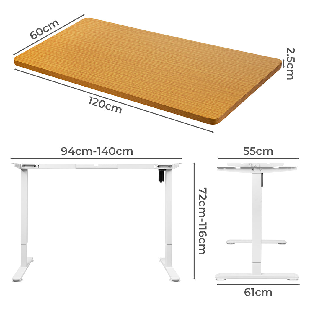 Levede Motorised Standing Desk Height 120cm Natural 800x 1.5MM