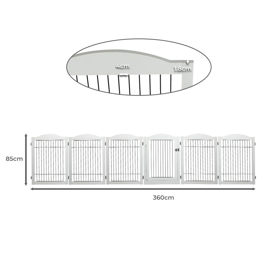 PaWz 6 Panels Pet Dog Playpen Puppy White