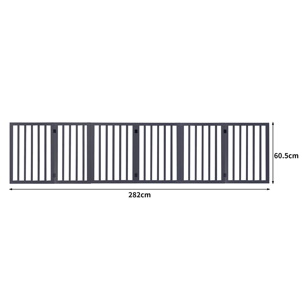 PaWz Wooden Pet Gate Dog Fence Safety Grey 100 Pack