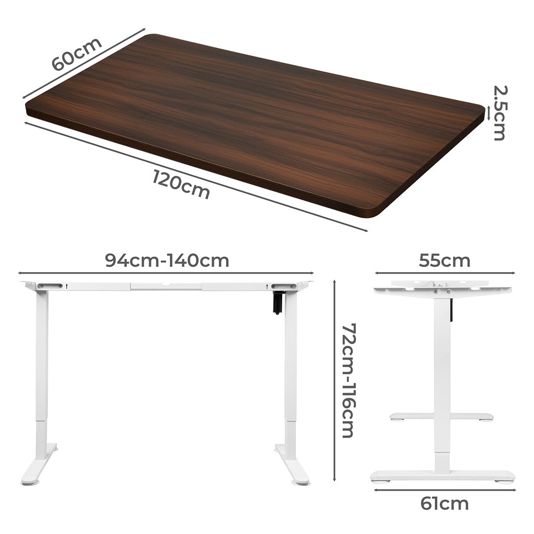 Levede Motorised Standing Desk Height 120cm Walnut 800x 1.5MM