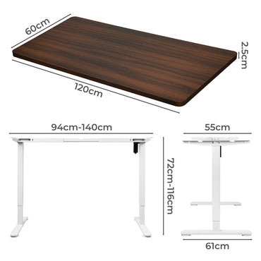 Levede Motorised Standing Desk Height 120cm Walnut 800x 1.5MM