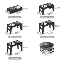 PaWz Elevated Dog Bowls 2 Stainless Steel Bowls and 1 Slow Feeder Bowl-1938089883646169090