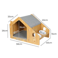 PaWz Wooden Pet House Cat Kennel Elevated-1942352763170197506