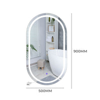 EMITTO LED Wall Mirror Oval Anti-fog 50x90cm