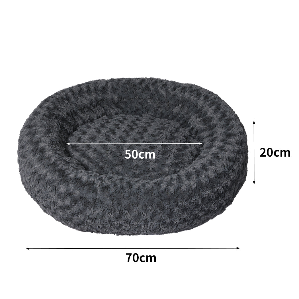 PaWz Calming Dog Bed Warm Soft Plush M Dark Grey Medium-1942352744815923202