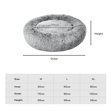 PaWz Pet Bed Memory Foam Dog Donut Charcoal X-Large-1942352766995402754
