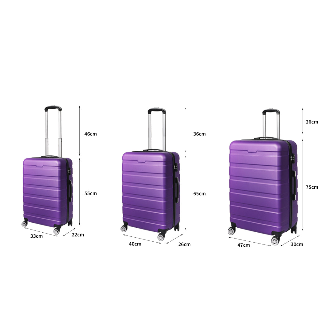 Slimbridge 3PC Luggage sets Suitcase Purple