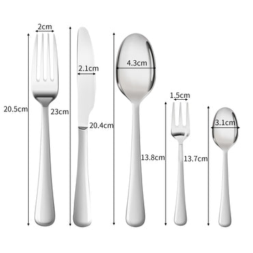 Cutlery Set Stainless Steel Knife Fork Silver