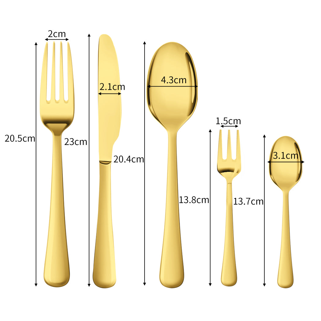 Stainless Steel Cutlery Set Travel Knife Gold