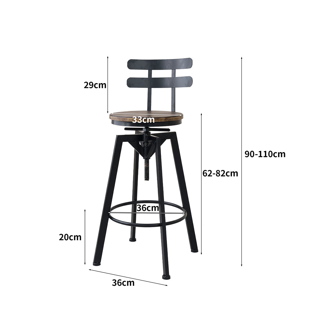 Levede 1x Bar Stool Industrial Adjustable