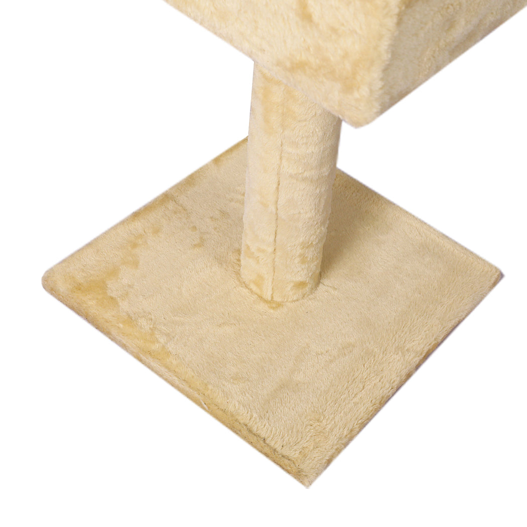 PaWz Cat Scratching Post Tree Cubby Beige-1942352735496179715