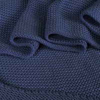 DreamZ Knitting Throw Blanket Cushion Navy