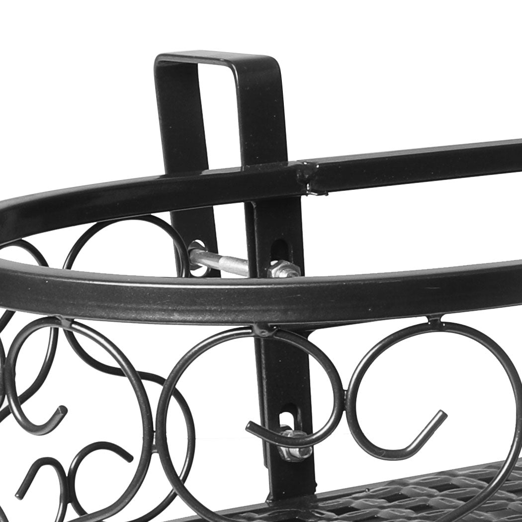 Levede Plant Stand Outdoor Indoor Home Black Oval