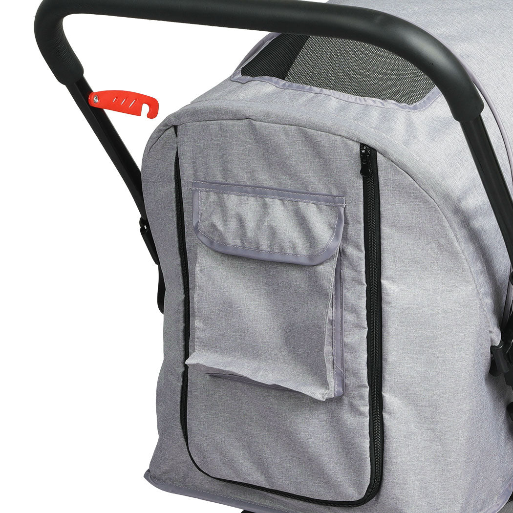 PaWz Pet Stroller Pram Dog Carrier Trailer Grey-1942352821517160451