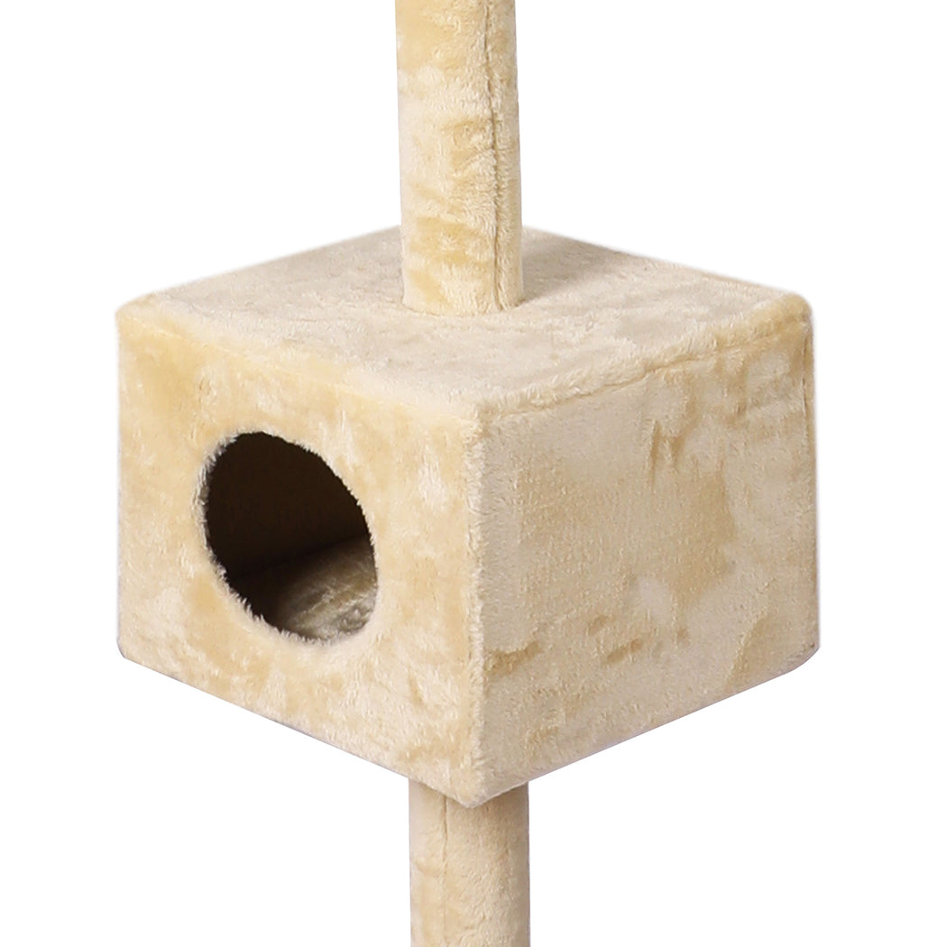 PaWz Cat Scratching Post Tree Cubby Beige-1942352735496179716