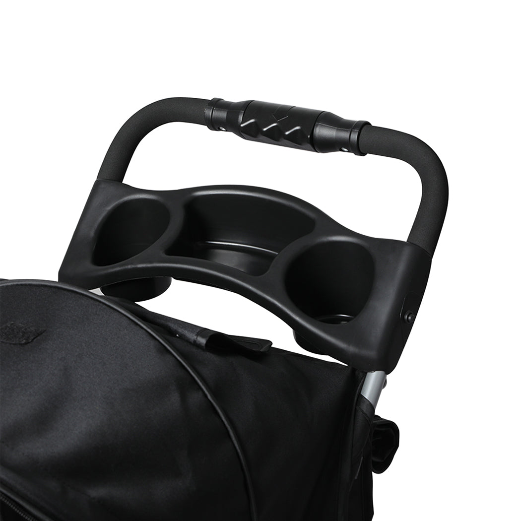 PaWz 4 Wheels Pet Stroller Dog Cat Cage Black-1942352820325978116
