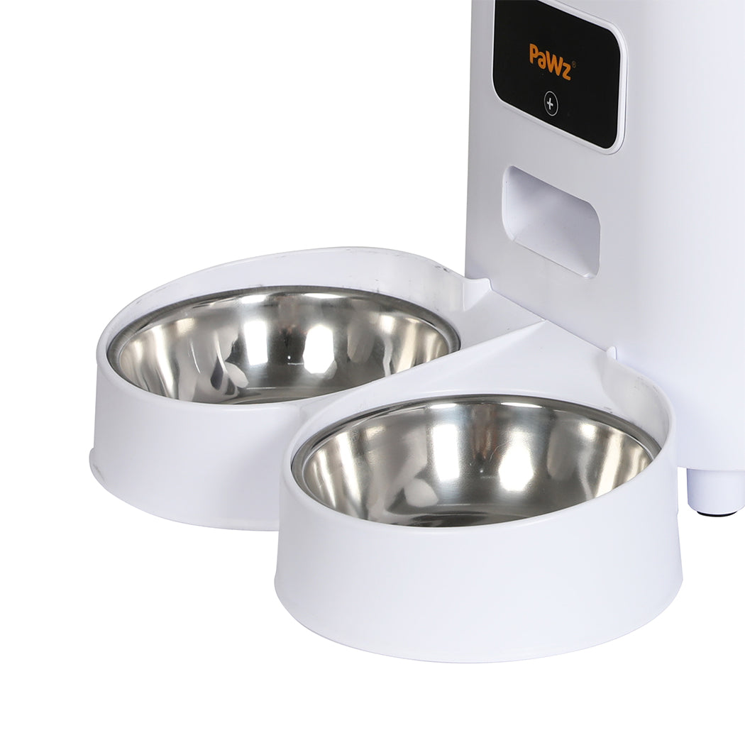 PaWz 5L Automatic Pet Feeder 2 Bowl White-1942352770094993412