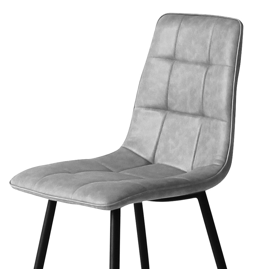 Levede 4x Dining Chairs Kitchen Chair Grey Faux Leather