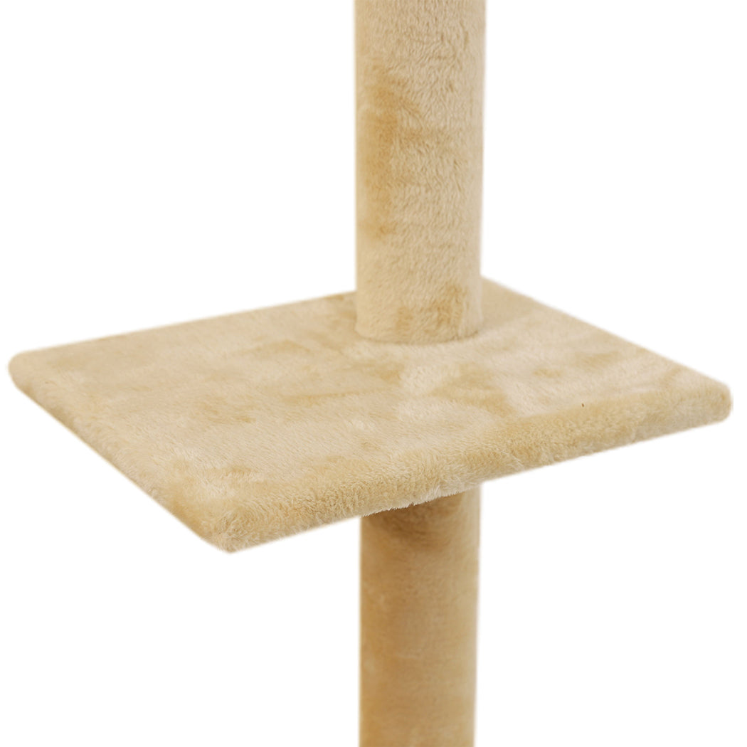 PaWz Cat Scratching Post Tree Cubby Beige-1942352735496179717