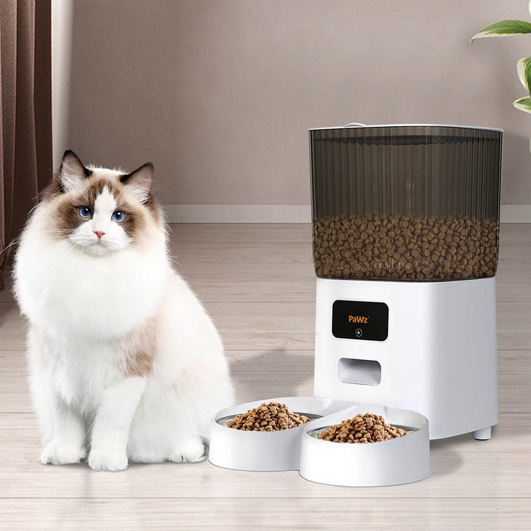 PaWz 5L Automatic Pet Feeder 2 Bowl White-1942352770094993415