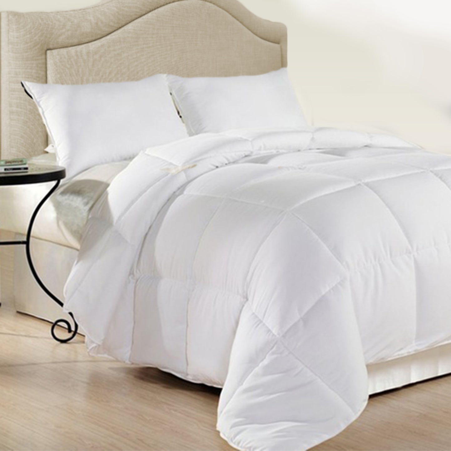 Royal Comfort Duck Feather And Down Quilt Size: 95% Feather 5% Down 500GSM White Cotton - King Single