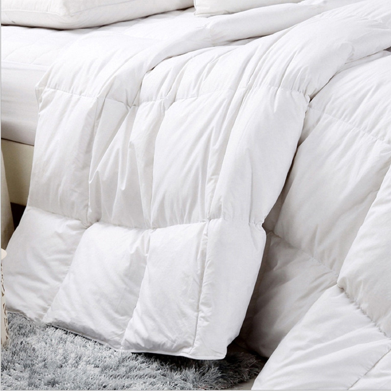 Royal Comfort Duck Feather And Down Quilt Size: 95% Feather 5% Down 500GSM White Cotton - King Single