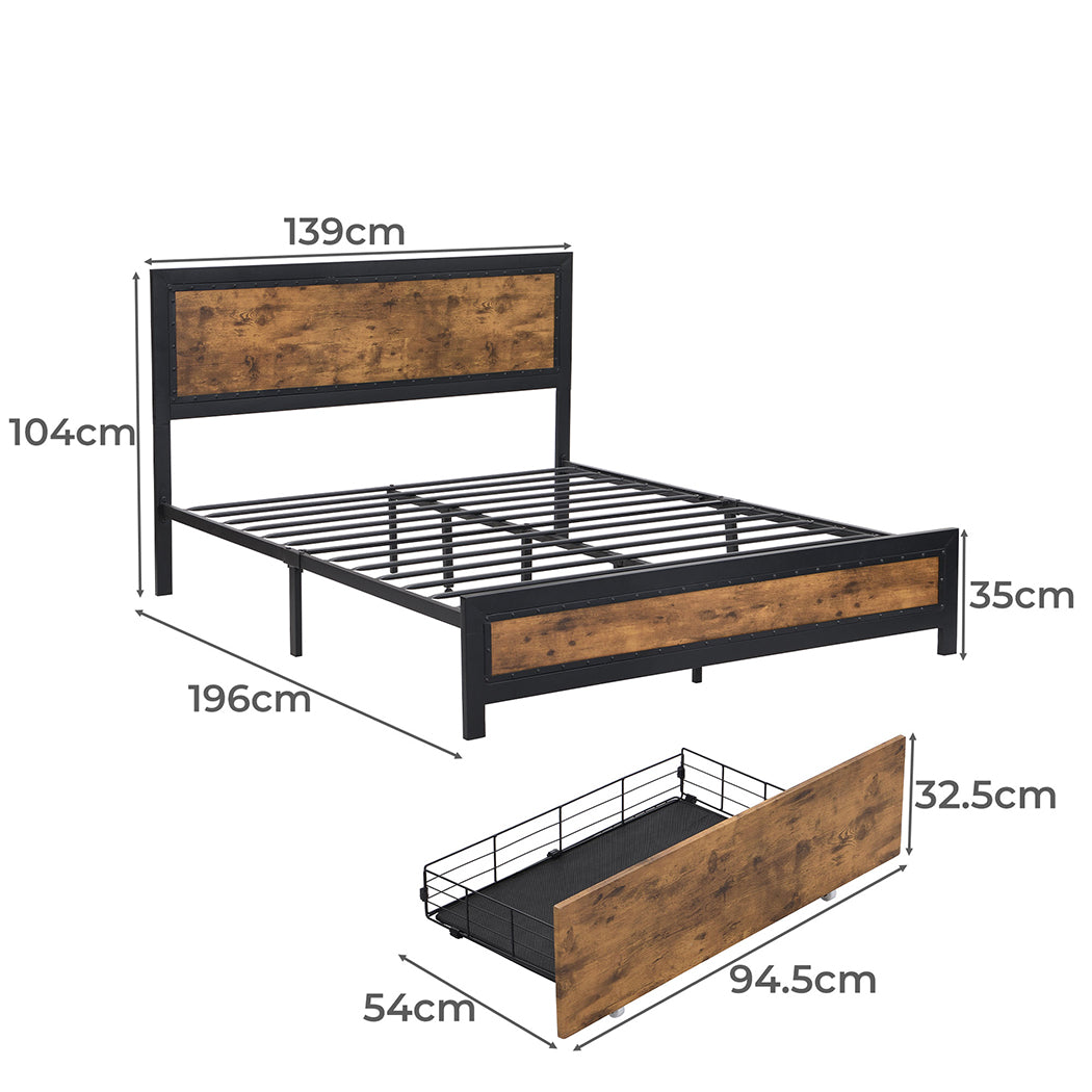 Levede Metal Bed Frame Double Mattress