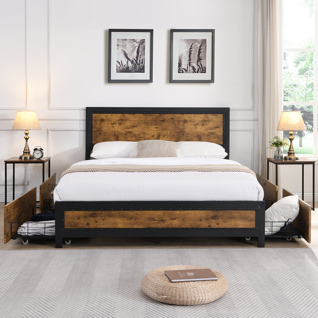 Levede Metal Bed Frame Double Mattress