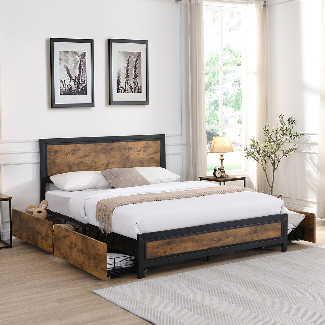 Levede Metal Bed Frame Queen Mattress