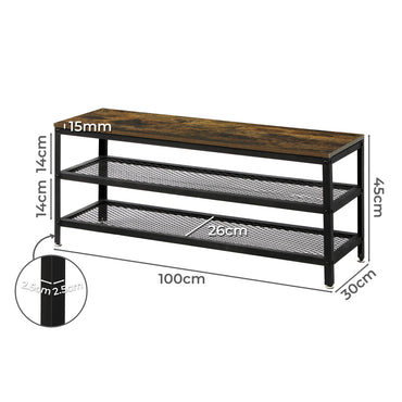 Levede 3-Tier Shoe Rack Bench 100cm