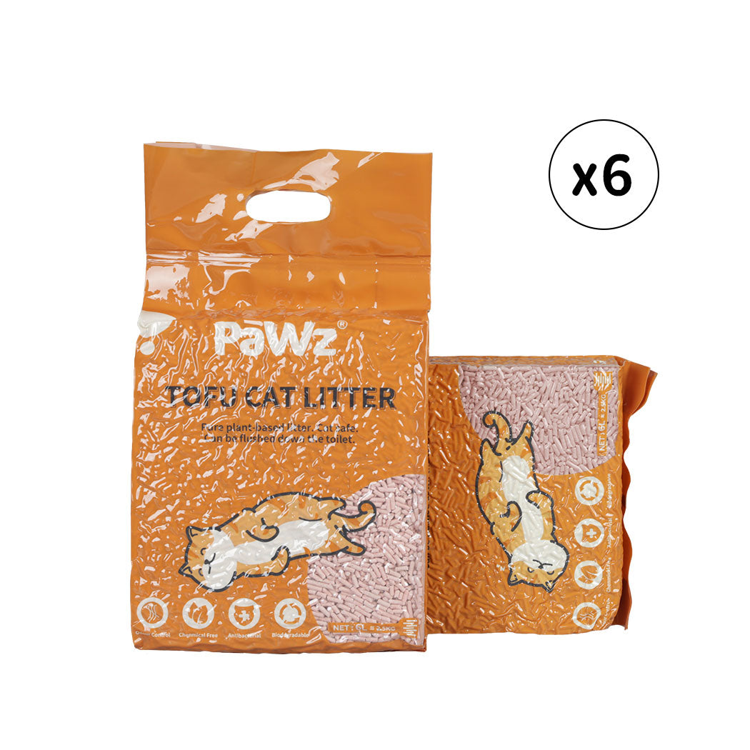 PaWz 2.5kg Tofu Cat Litter Clumping Peach