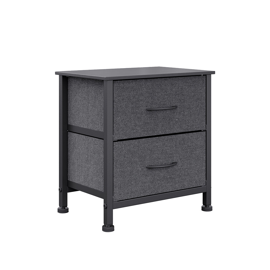Levede Storage Cabinet Chest of 2 Drawers Dark Grey