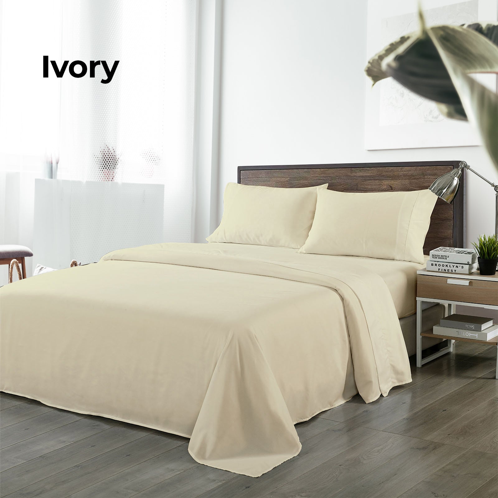 Royal Comfort Blended Bamboo Sheet Set Dark Ivory - King