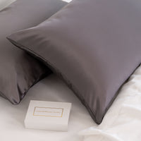 MULBERRY SILK PILLOW CASE TWIN PACK - SIZE: 51X76CM - CHARCOAL