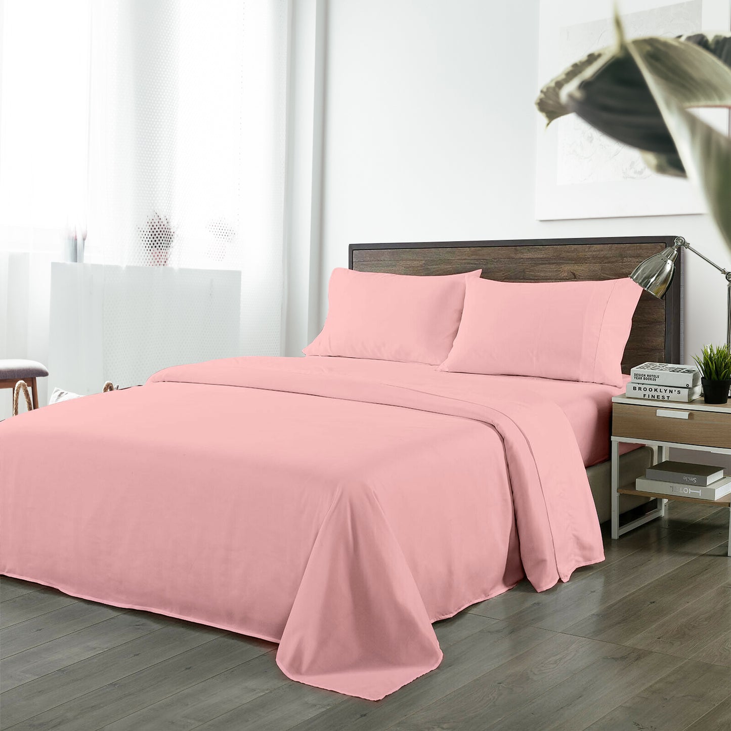 Royal Comfort Bamboo Blended Sheet Set Blush - King