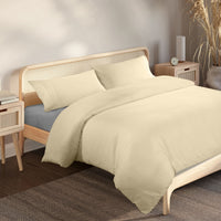 Royal Comfort Blended Bamboo Quilt Cover Set - King - Dark Ivory