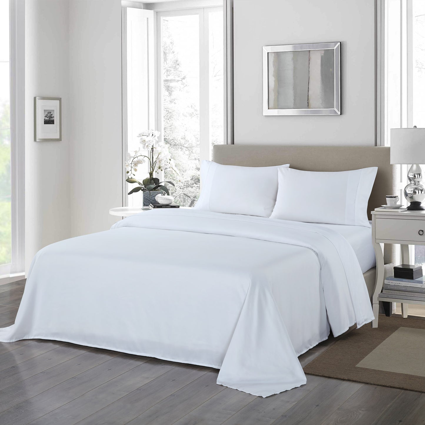 Royal Comfort 1200TC Ultrasoft 4 Piece Sheet Set - King - White