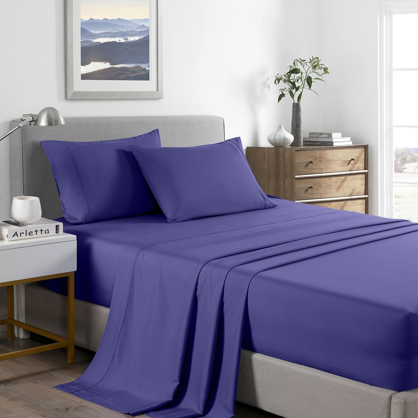 Royal Comfort Bamboo Cooling 2000TC Sheet Set - King-Royal Blue