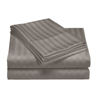 Royal Comfort 1200 Thread count Damask Stripe Cotton Blend Quilt Cover Sets Queen Charcoal Grey