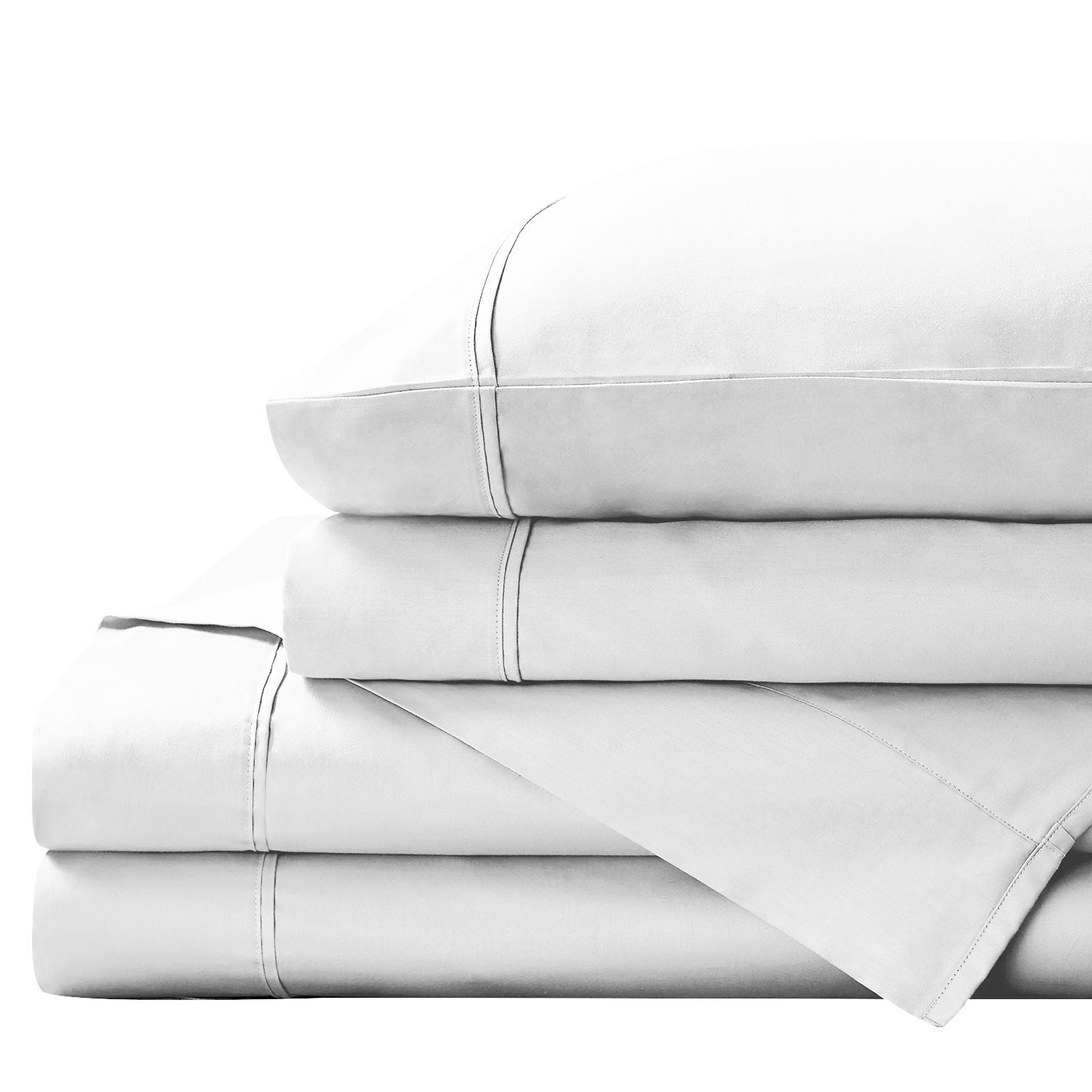 Royal Comfort 1500TC Cotton Rich Fitted 4 PC Sheet sets King White