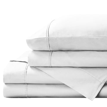 Royal Comfort 1500TC Cotton Rich Fitted 4 PC Sheet sets King White