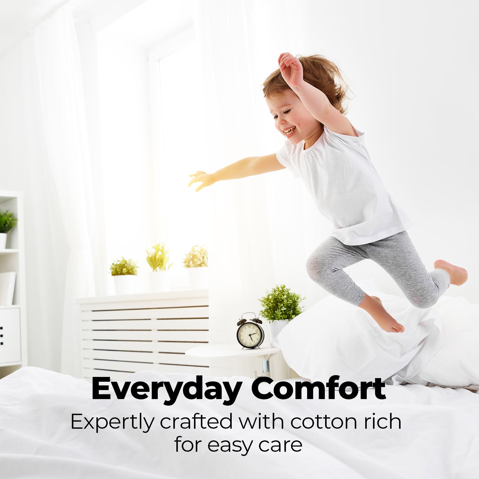 Royal Comfort 1500 TC Cotton Rich Fitted sheet 3 PC Set Double-White