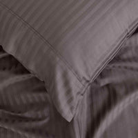 Royal Comfort 1200 Thread count Damask Stripe Cotton Blend sheet sets King Pewter