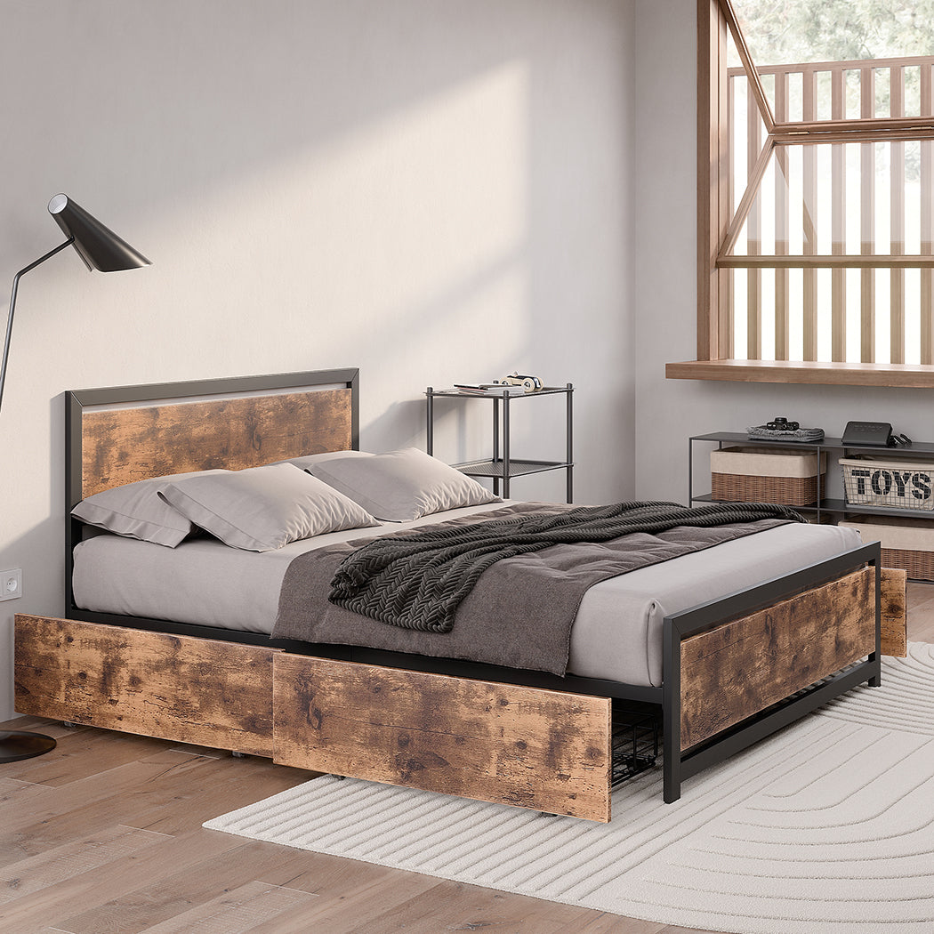 Levede Industrial Bed Frame Double Mattress