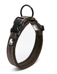 True Love Heavy Duty Reflective Dog Collar - Brown` 2XL