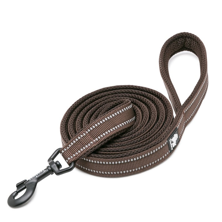 True Love Reflective Pet Leash 2m - Brown` XS