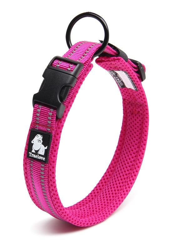 True Love Heavy Duty Reflective Dog Collar - Pink` XS